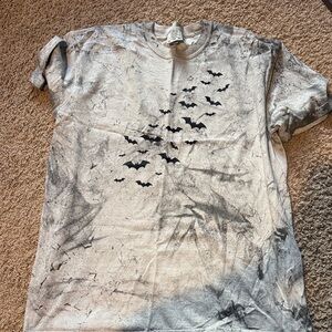 Gray T-Shirt with Black Bat Design